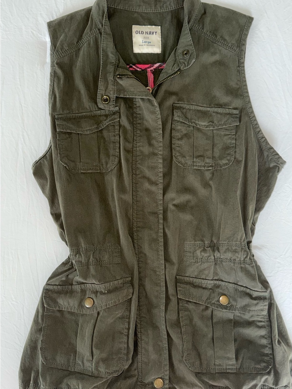 Old Navy Olive Green Utility Vest with Front Pockets